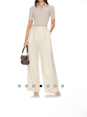 Song of Style Yara Pants Women Size Small Linen Blend Wide Leg Hi-Rise Preppy